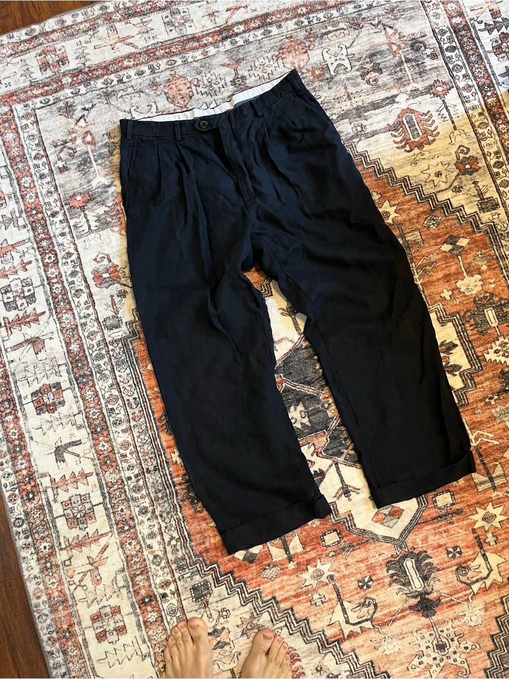 Vintage Brioni Linen Trousers CANNES 100% WV Made in Italy Pleat Pant